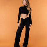 V-Waist Flat Pants