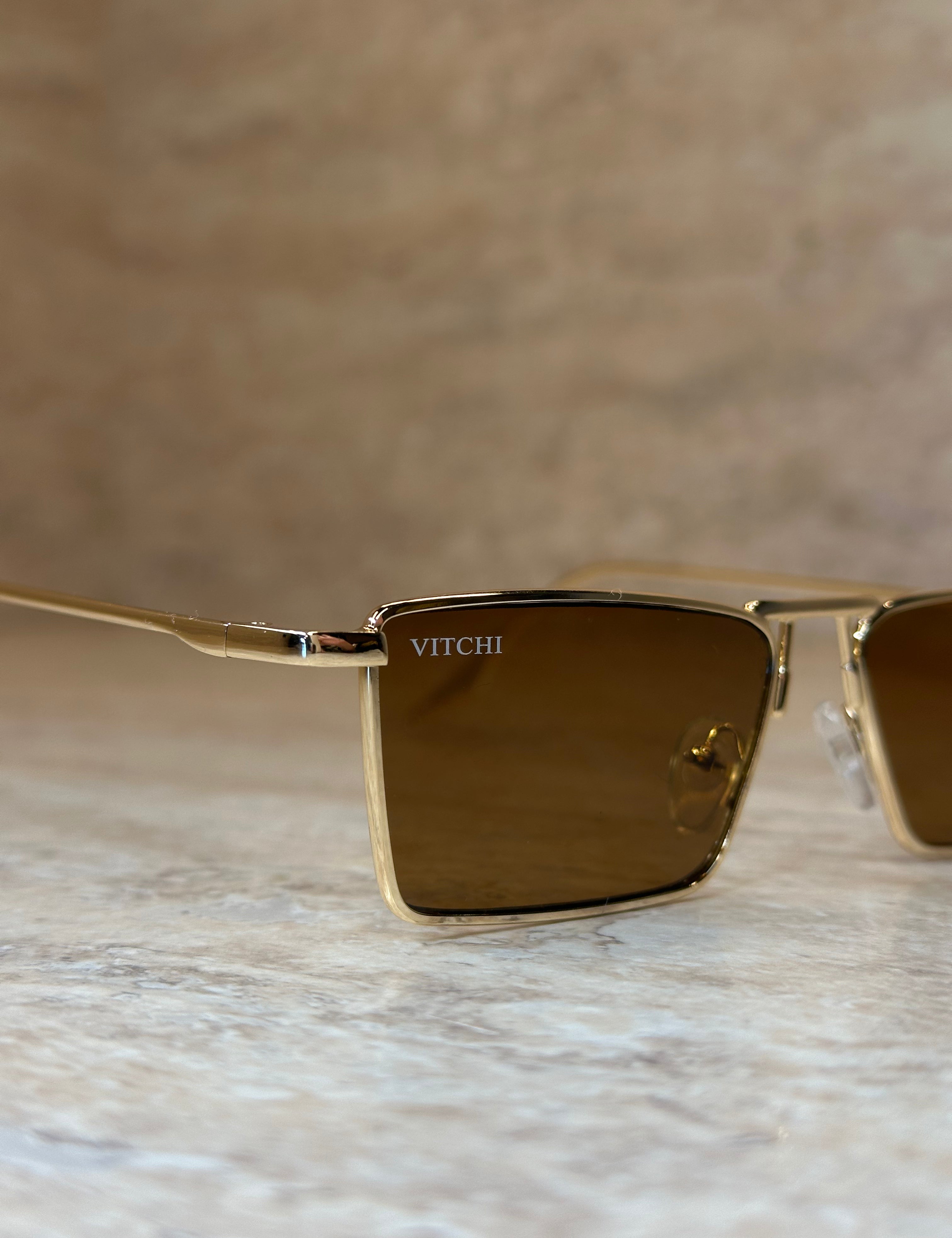 Bold Glasses Cognac Gold