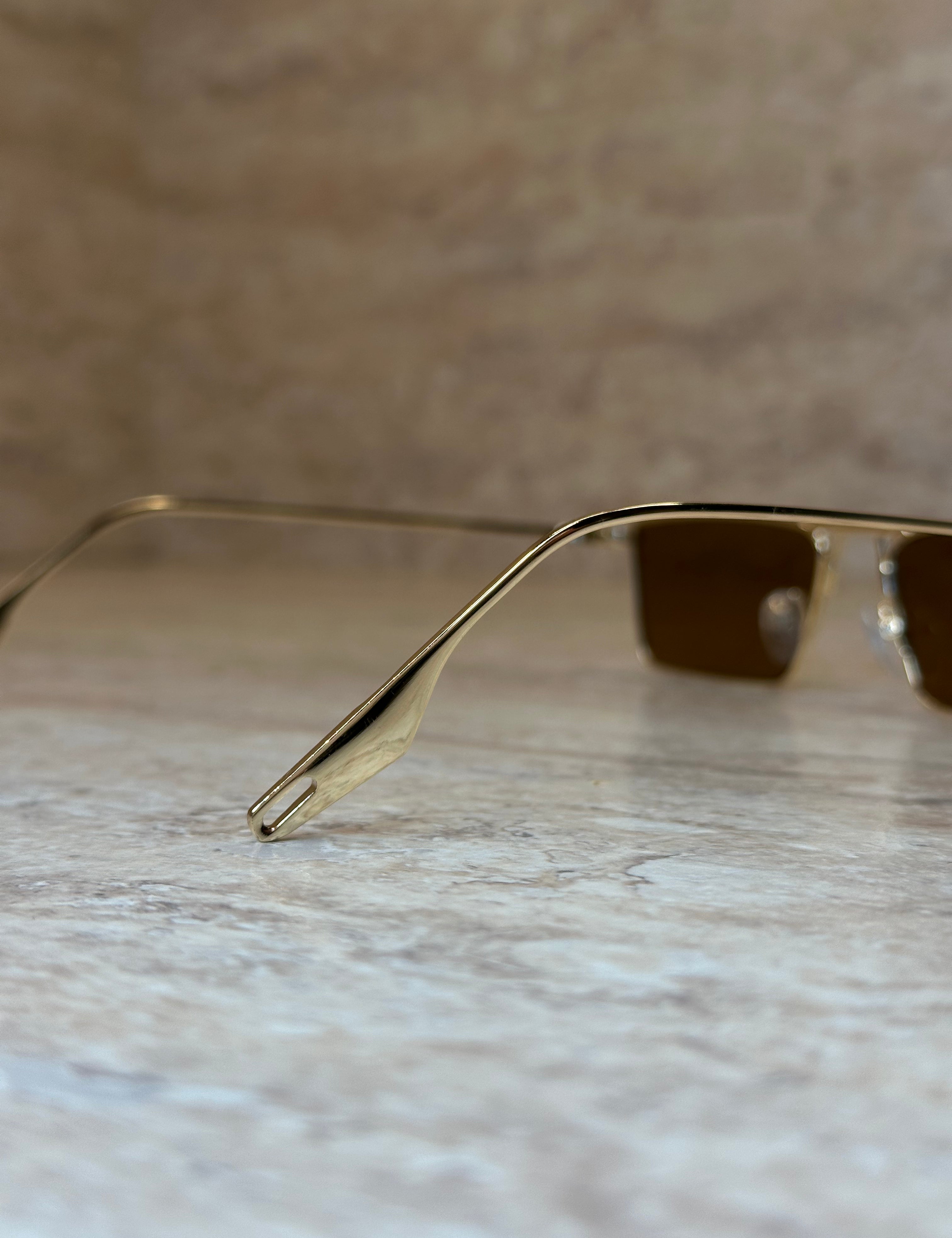 Bold Glasses Cognac Gold