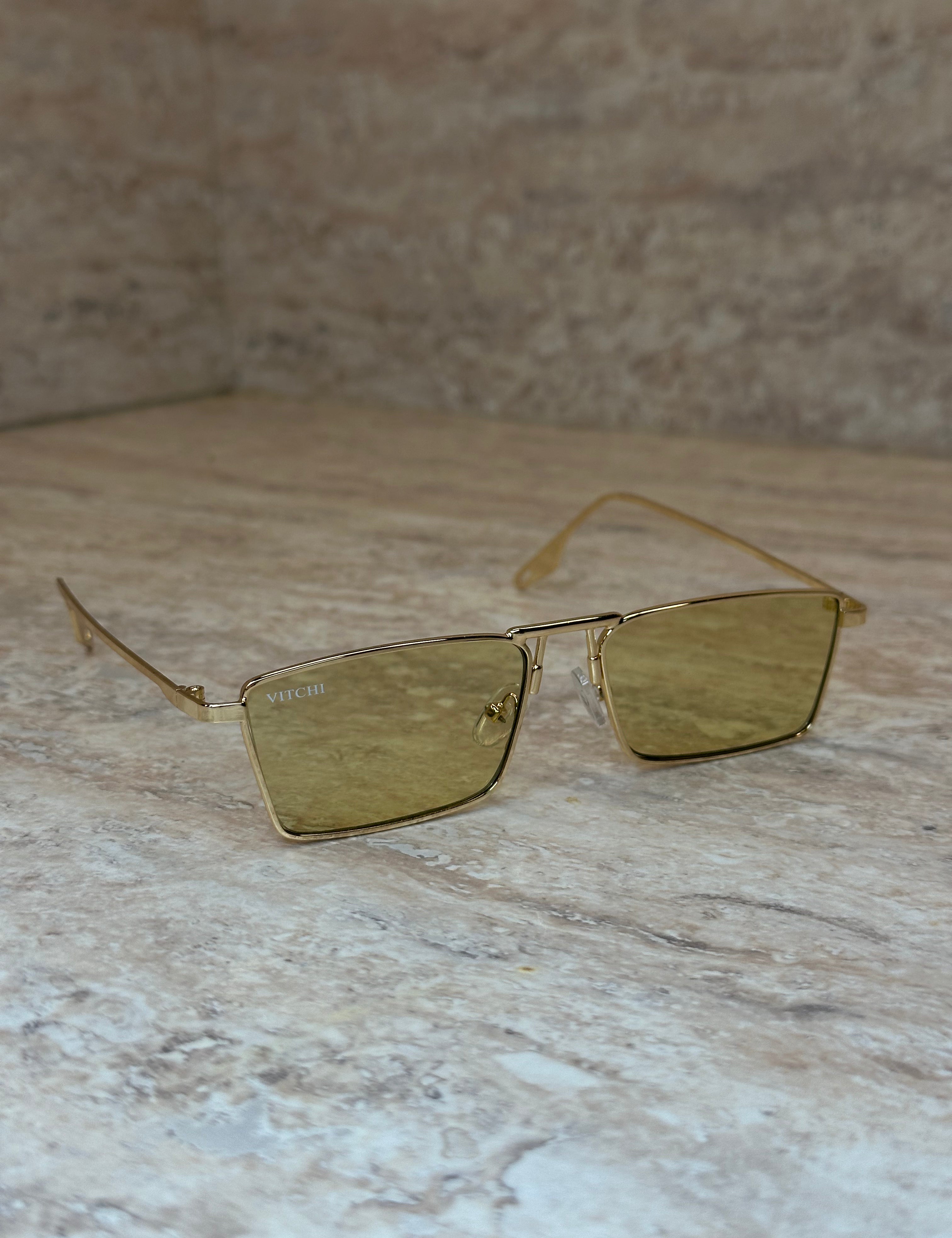Bold Glasses Olive Gold
