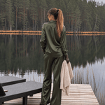 Celine Silk Pants Emerald - VITCHI VILANI