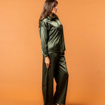 Celine Silk Pants Emerald - NORTHLINE LABEL AS