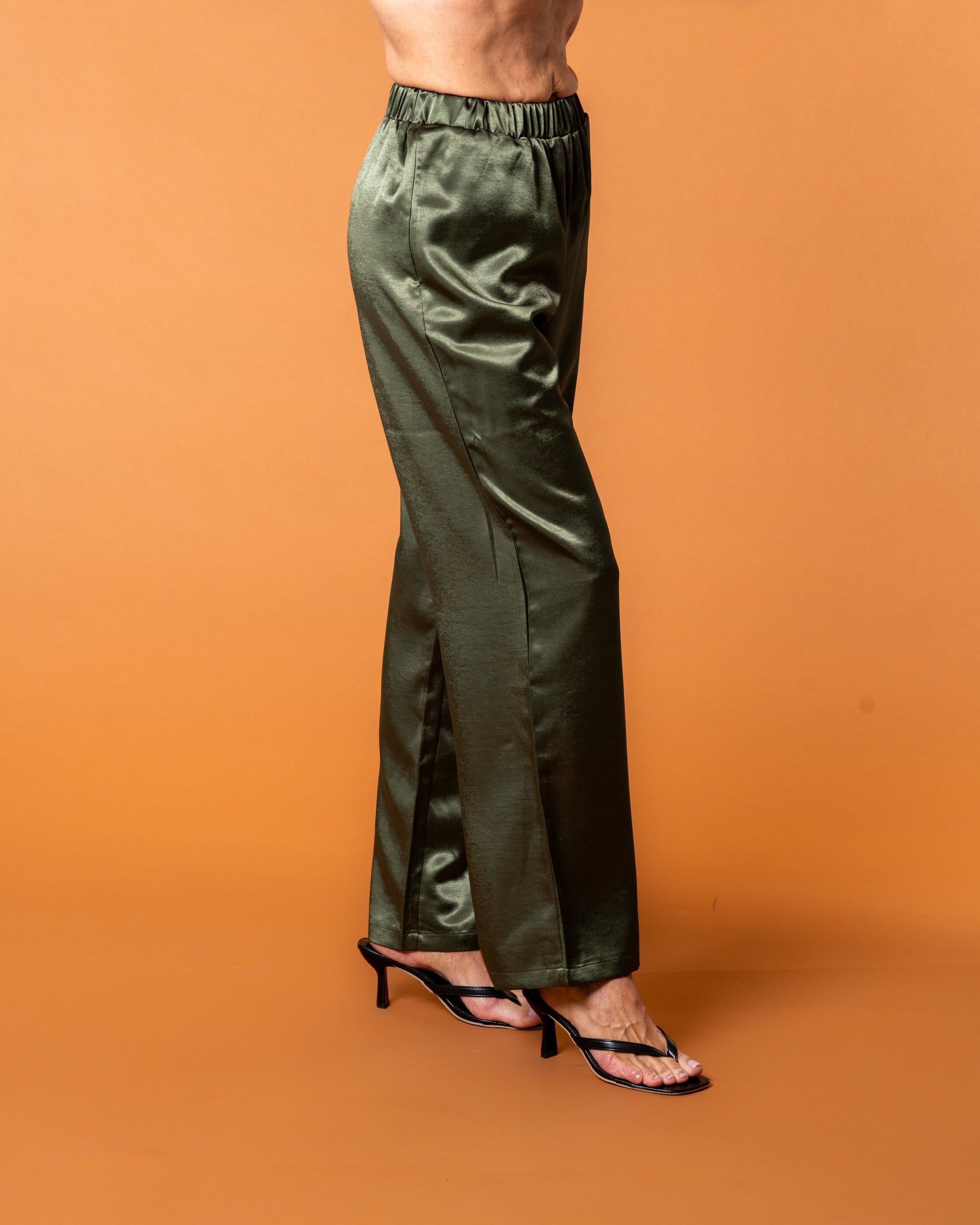 Celine Silk Pants Emerald - NORTHLINE LABEL AS
