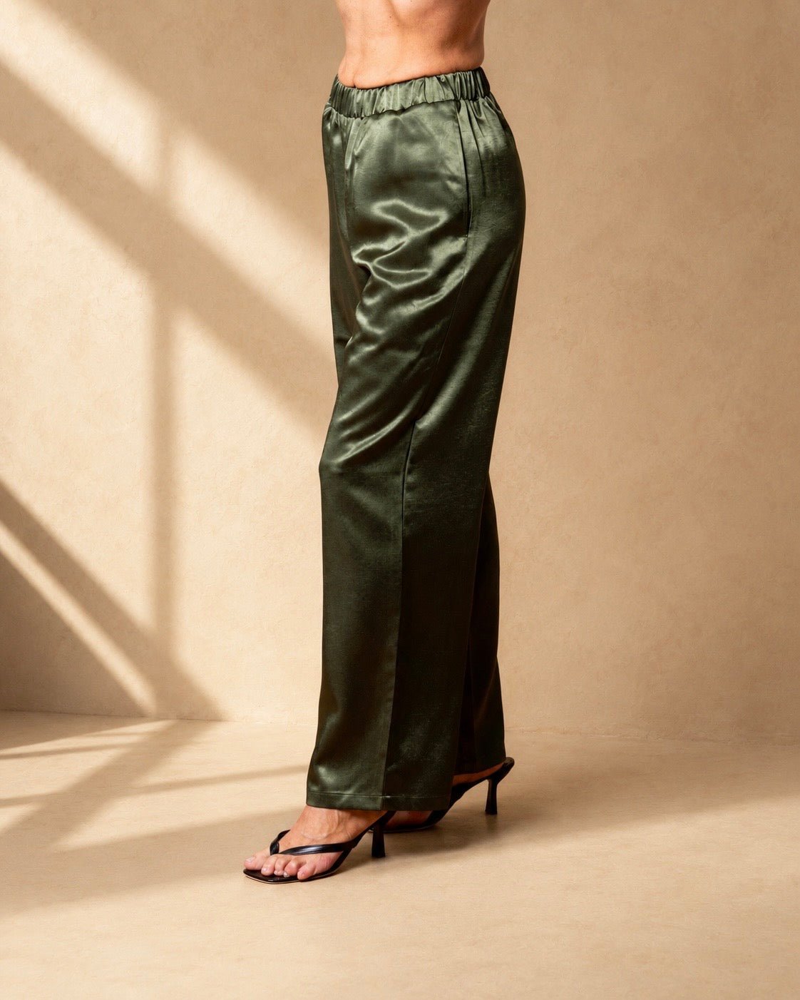 Celine Silk Pants Emerald - VITCHI VILANI