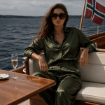 Celine Silk Pants Emerald - NORTHLINE LABEL AS