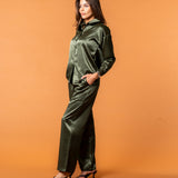 Celine Silk Pants Emerald - NORTHLINE LABEL AS