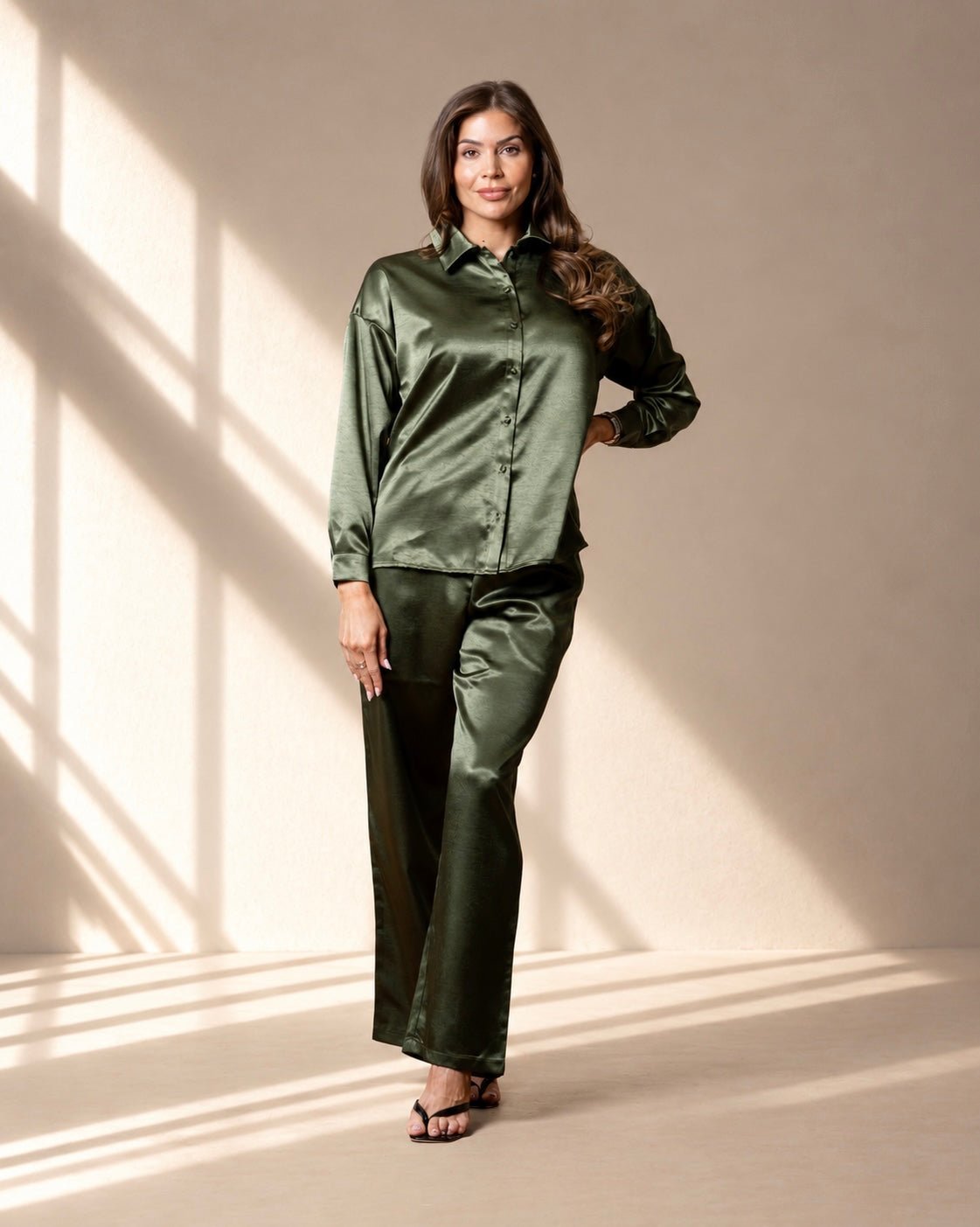 Celine Silk Pants Emerald - VITCHI VILANI
