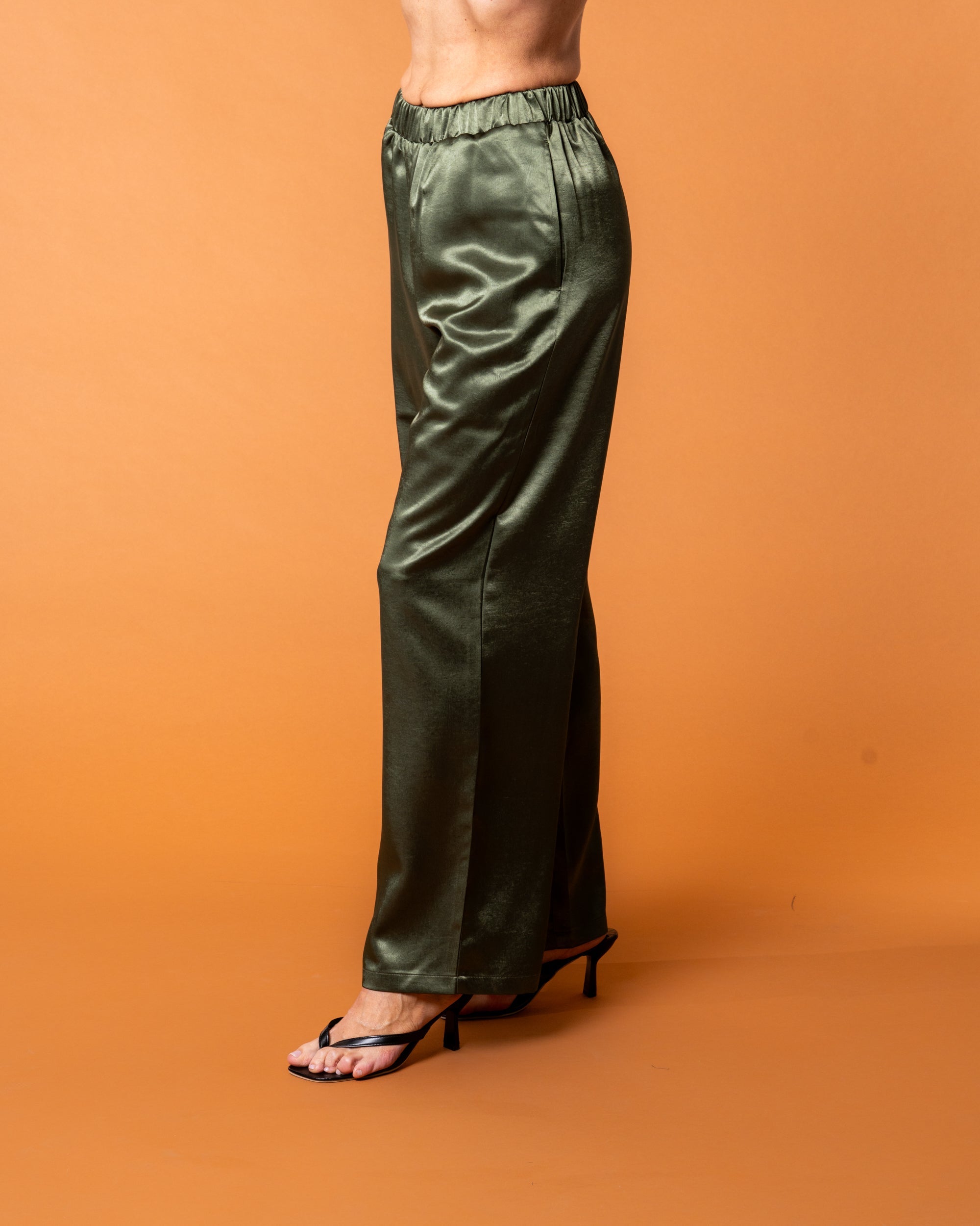 Celine Silk Pants Emerald - NORTHLINE LABEL AS