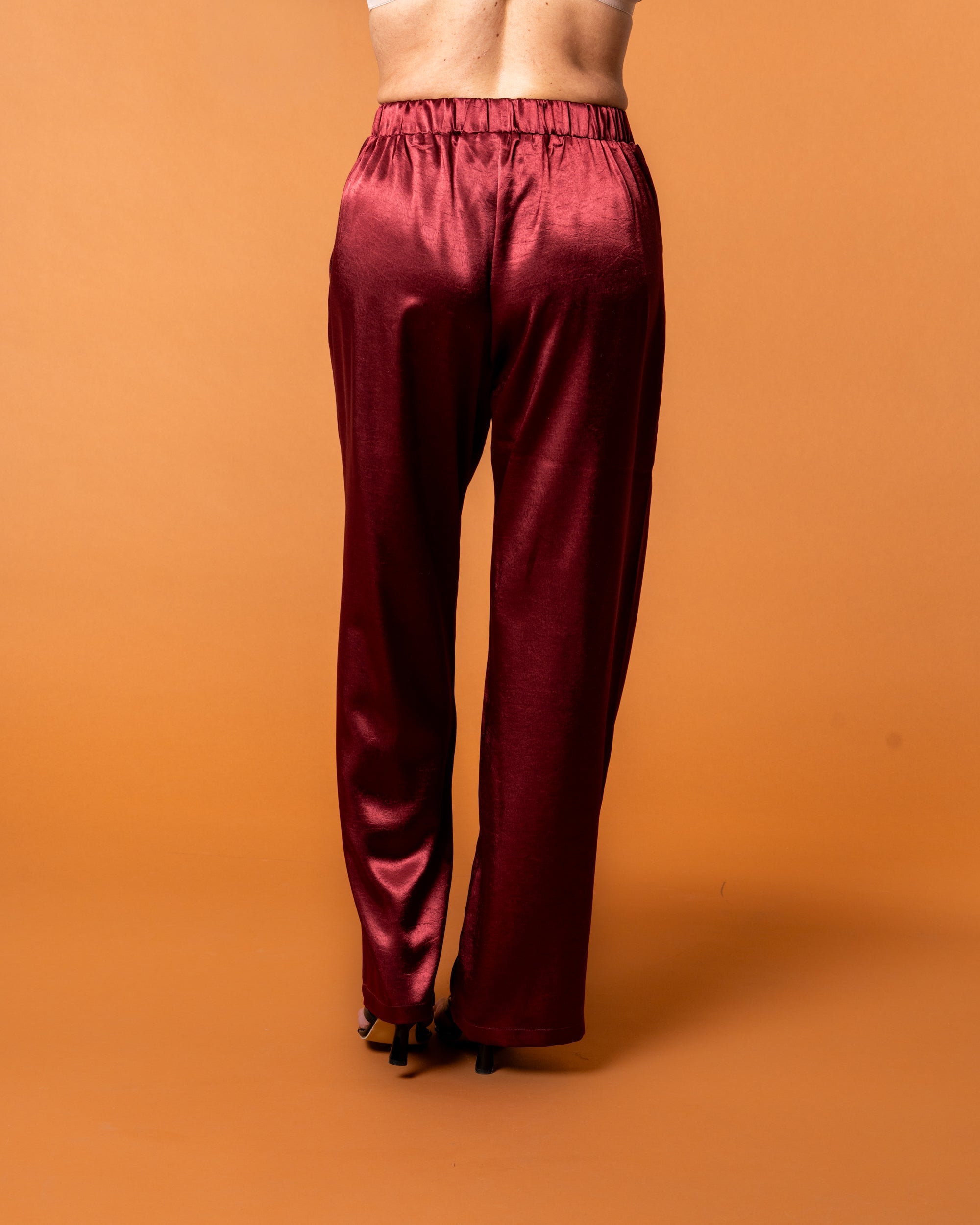 Celine Silk Pants Ruby - NORTHLINE LABEL AS