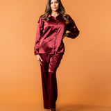 Celine Silk Pants Ruby - NORTHLINE LABEL AS