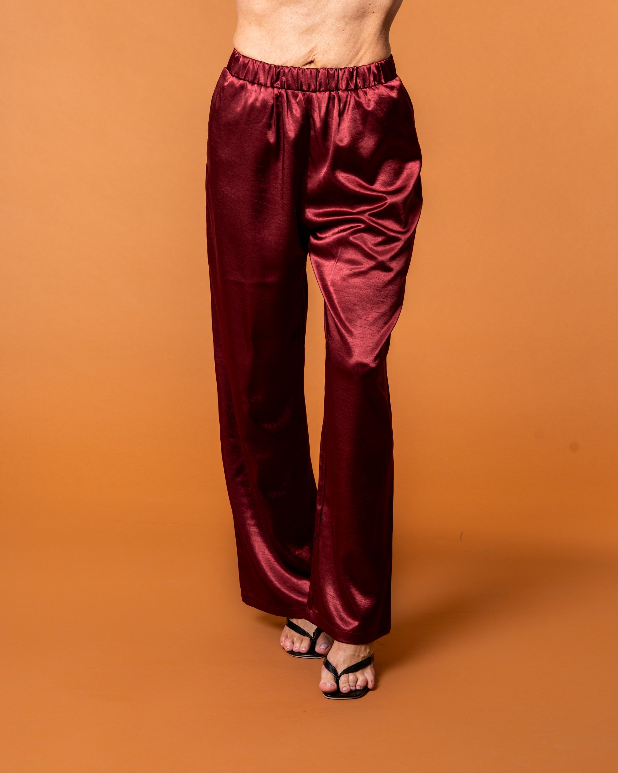 Celine Silk Pants Ruby - NORTHLINE LABEL AS
