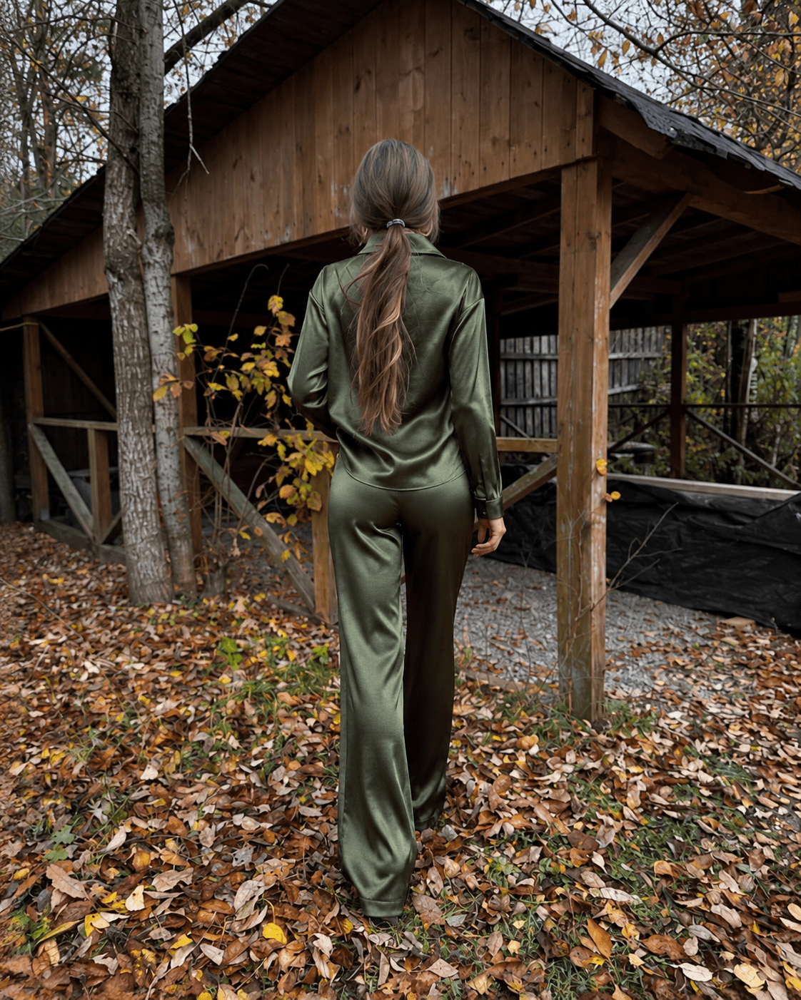 Celine Silk Shirt Emerald - VITCHI VILANI
