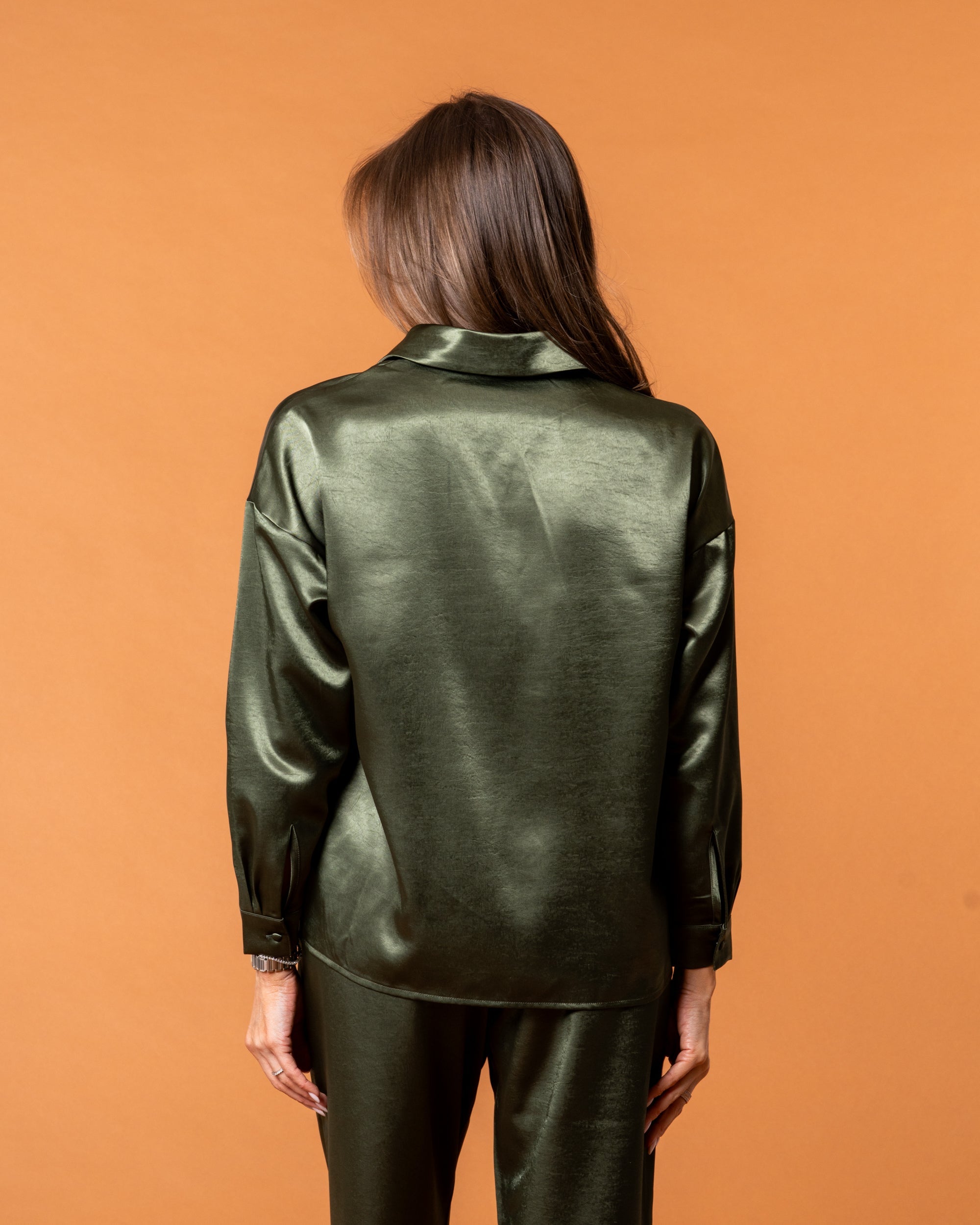 Celine Silk Shirt Emerald - NORTHLINE LABEL AS
