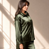 Celine Silk Shirt Emerald - VITCHI VILANI