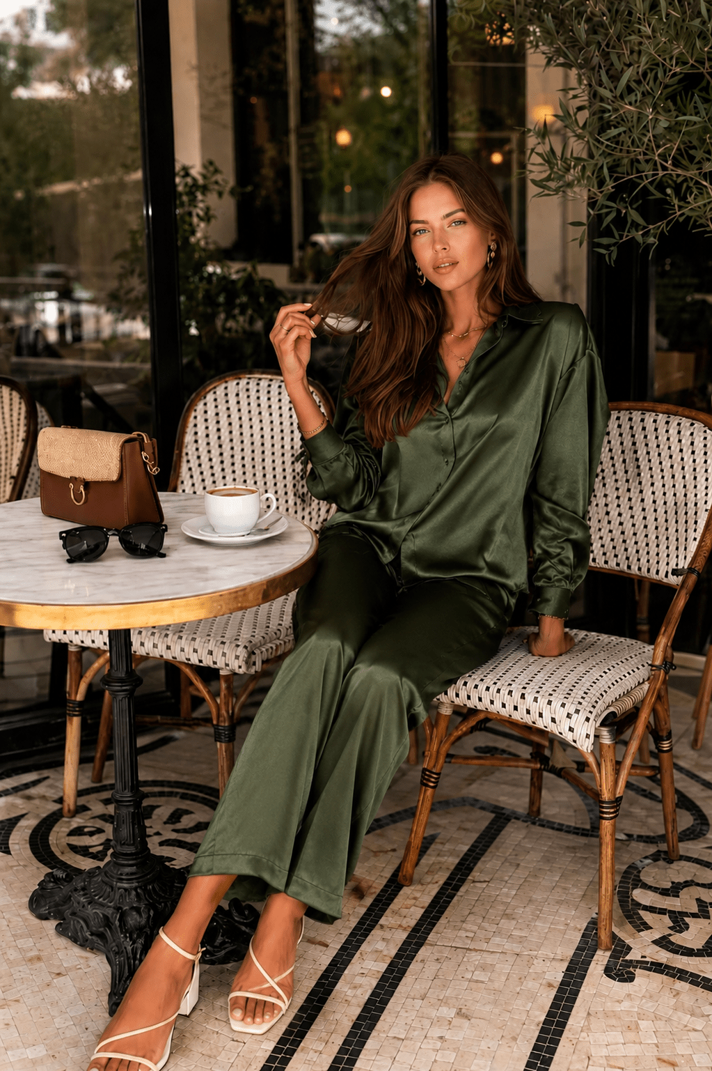 Celine Silk Shirt Emerald - VITCHI VILANI