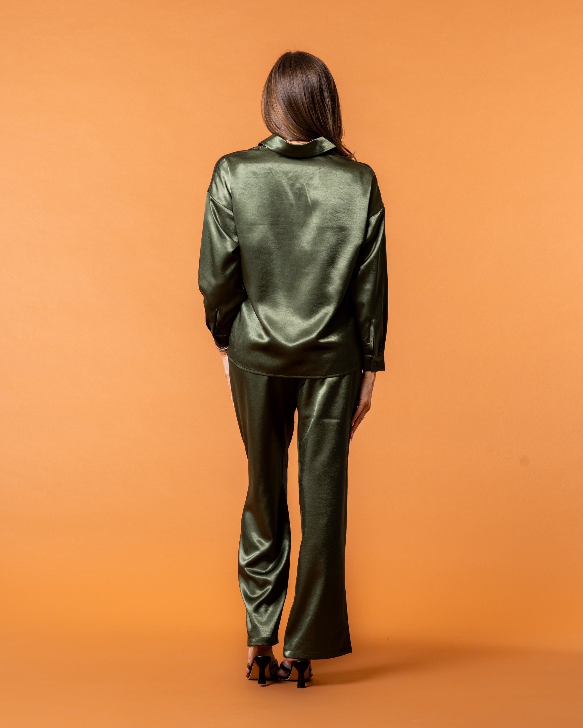 Celine Silk Shirt Emerald - NORTHLINE LABEL AS