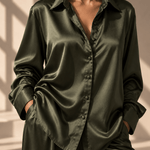 Celine Silk Shirt Emerald - VITCHI VILANI