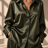 Celine Silk Shirt Emerald - VITCHI VILANI