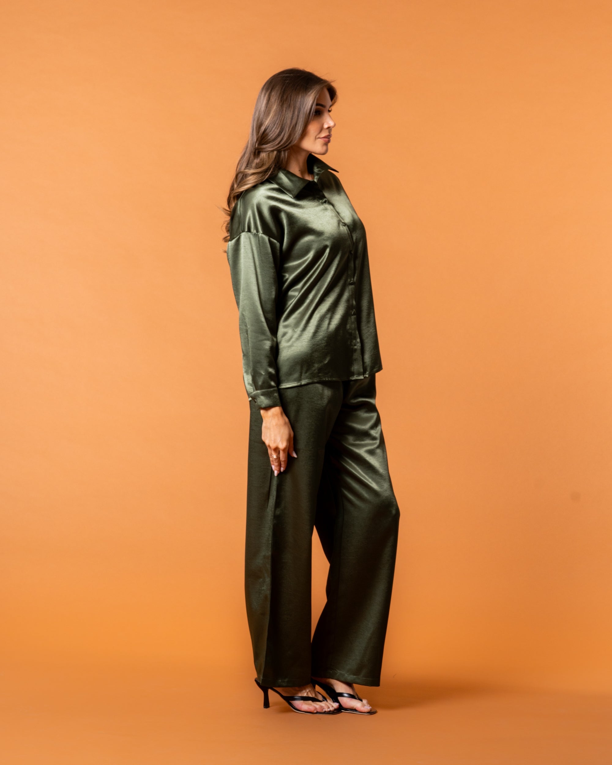 Celine Silk Shirt Emerald - NORTHLINE LABEL AS