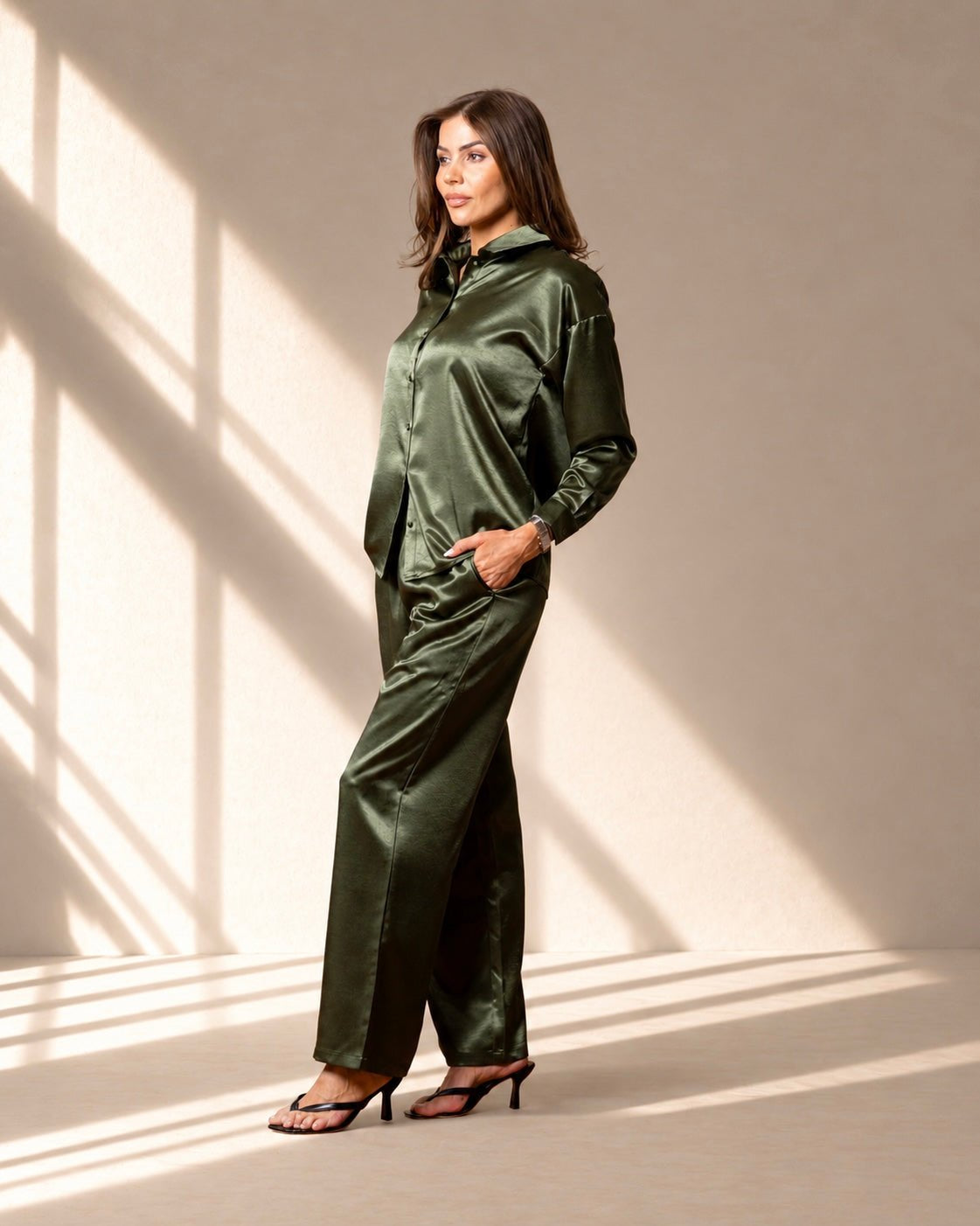 Celine Silk Shirt Emerald - VITCHI VILANI