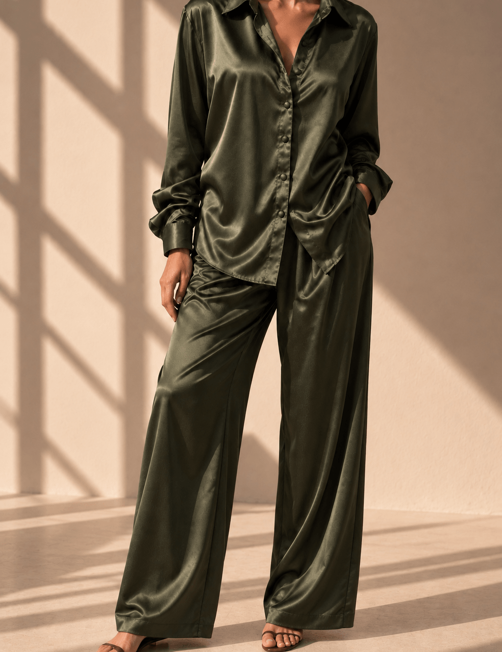 Celine Silk Shirt Emerald - VITCHI VILANI
