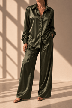 Celine Silk Shirt Emerald - VITCHI VILANI