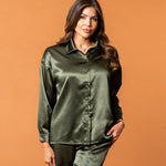 Celine Silk Shirt Emerald - NORTHLINE LABEL AS