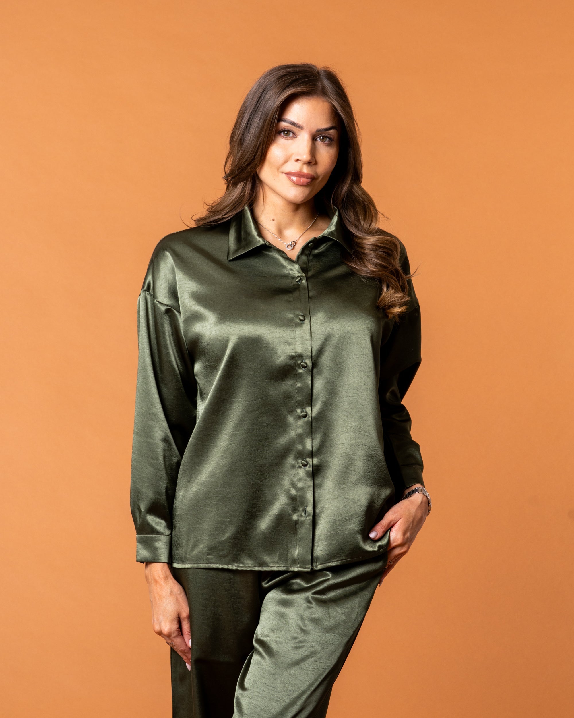 Celine Silk Shirt Emerald - NORTHLINE LABEL AS