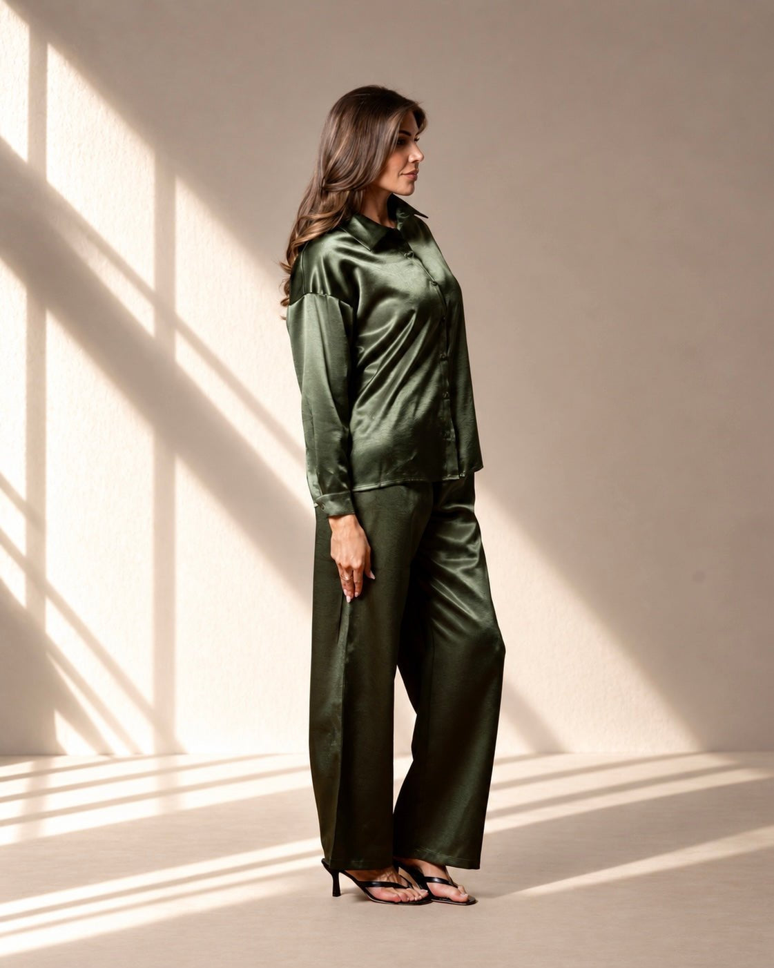 Celine Silk Shirt Emerald - VITCHI VILANI