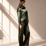 Celine Silk Shirt Emerald - VITCHI VILANI