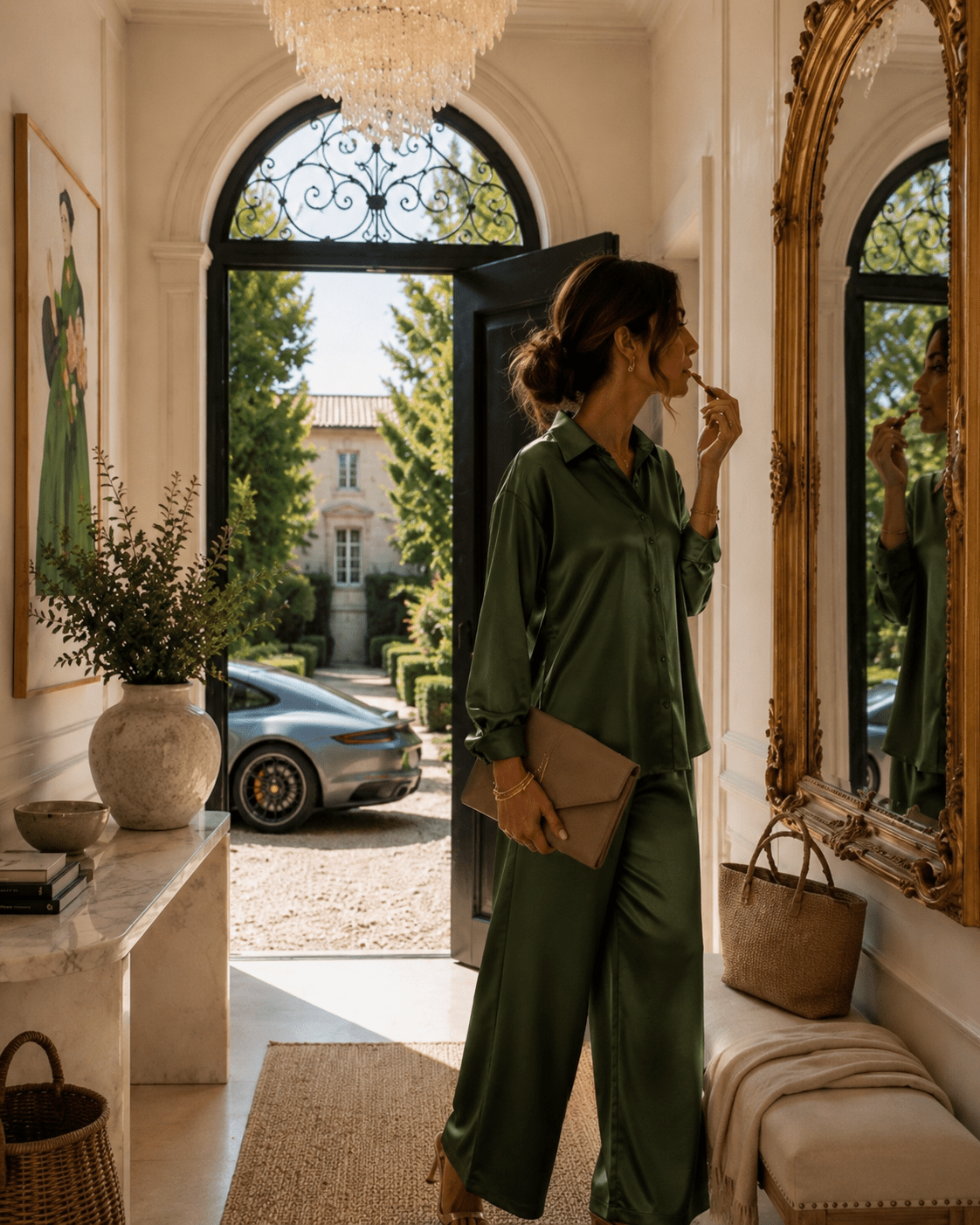 Celine Silk Shirt Emerald - VITCHI VILANI