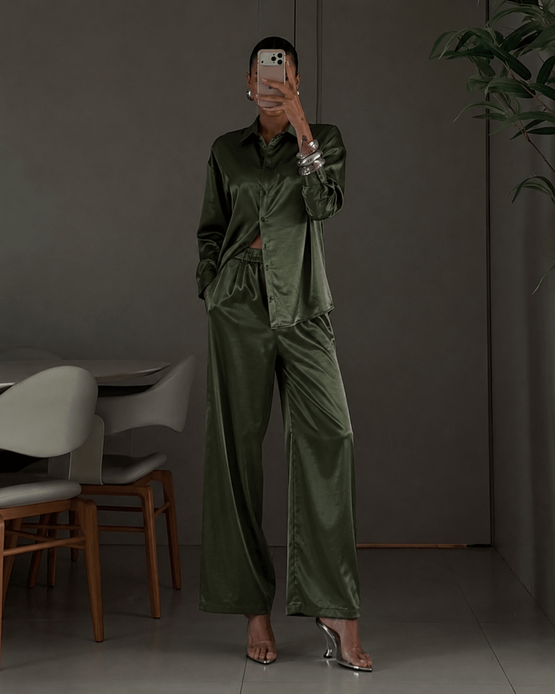 Celine Silk Shirt Emerald - VITCHI VILANI
