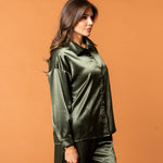 Celine Silk Shirt Emerald - NORTHLINE LABEL AS