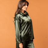 Celine Silk Shirt Emerald - NORTHLINE LABEL AS