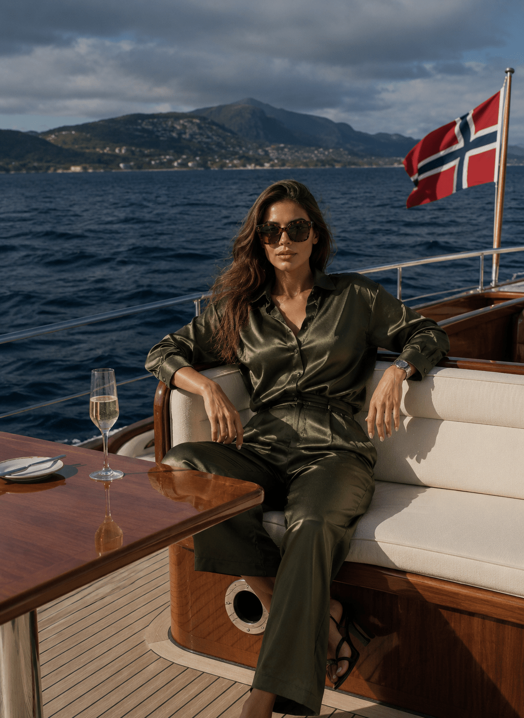 Celine Silk Shirt Emerald - VITCHI VILANI