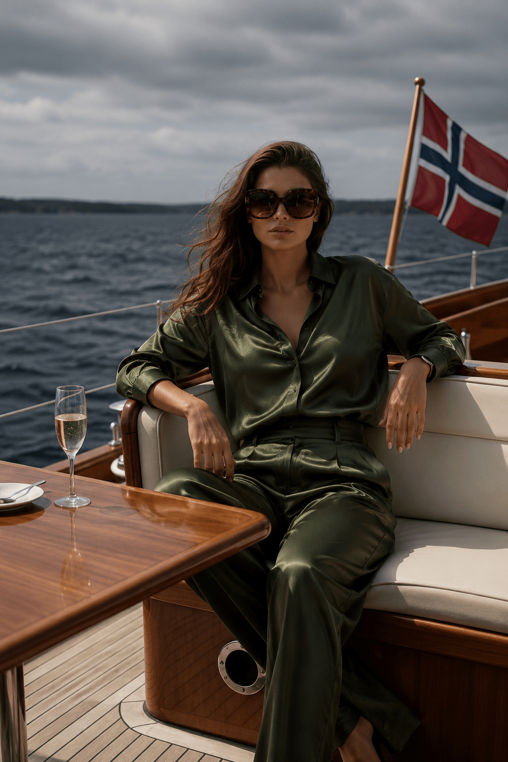 Celine Silk Shirt Emerald - NORTHLINE LABEL AS