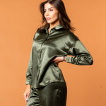 Celine Silk Shirt Emerald - NORTHLINE LABEL AS