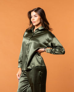 Celine Silk Shirt Emerald - NORTHLINE LABEL AS