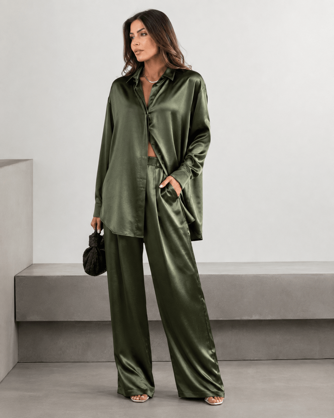 Celine Silk Shirt Emerald - VITCHI VILANI