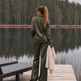 Celine Silk Shirt Emerald - VITCHI VILANI