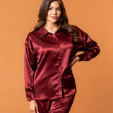 Celine Silk Shirt Ruby - NORTHLINE LABEL AS