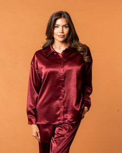 Celine Silk Shirt Ruby - NORTHLINE LABEL AS