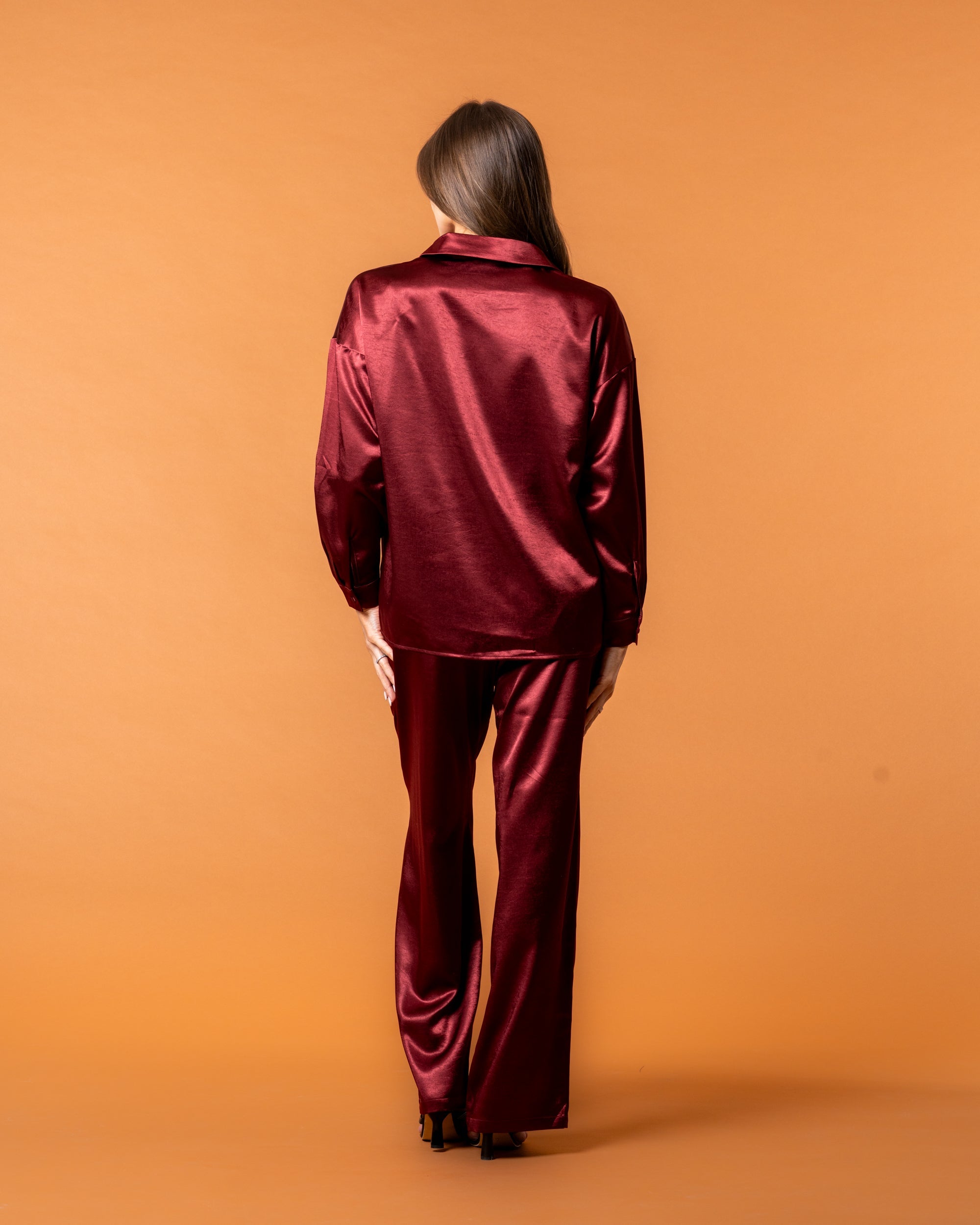 Celine Silk Shirt Ruby - NORTHLINE LABEL AS