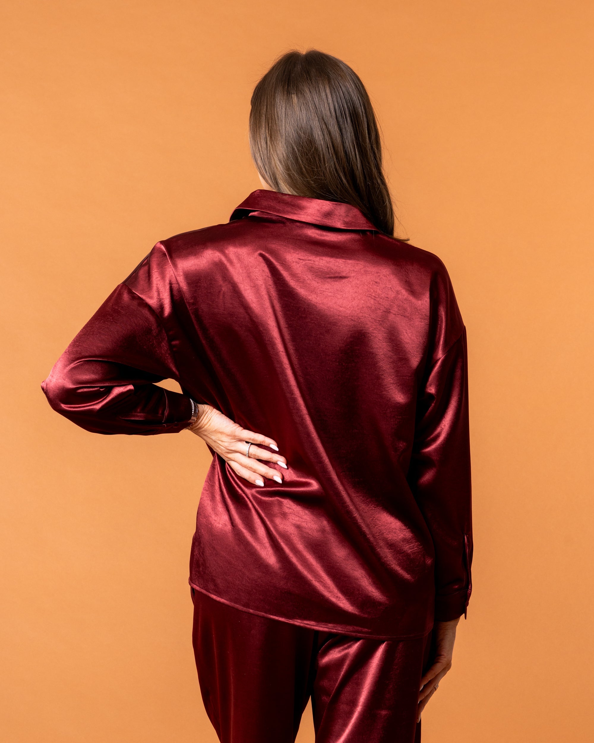 Celine Silk Shirt Ruby - NORTHLINE LABEL AS