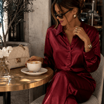 Celine Silk Shirt Ruby - NORTHLINE LABEL AS