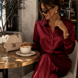 Celine Silk Shirt Ruby - NORTHLINE LABEL AS