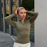 Half zip matcha top - NORTHLINE LABEL AS
