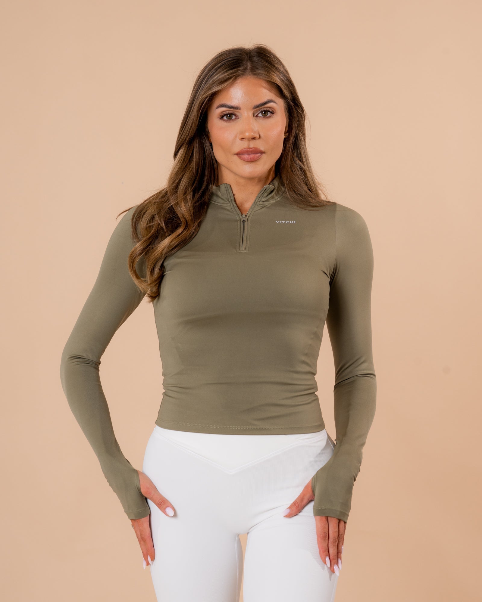 Half zip matcha top - NORTHLINE LABEL AS