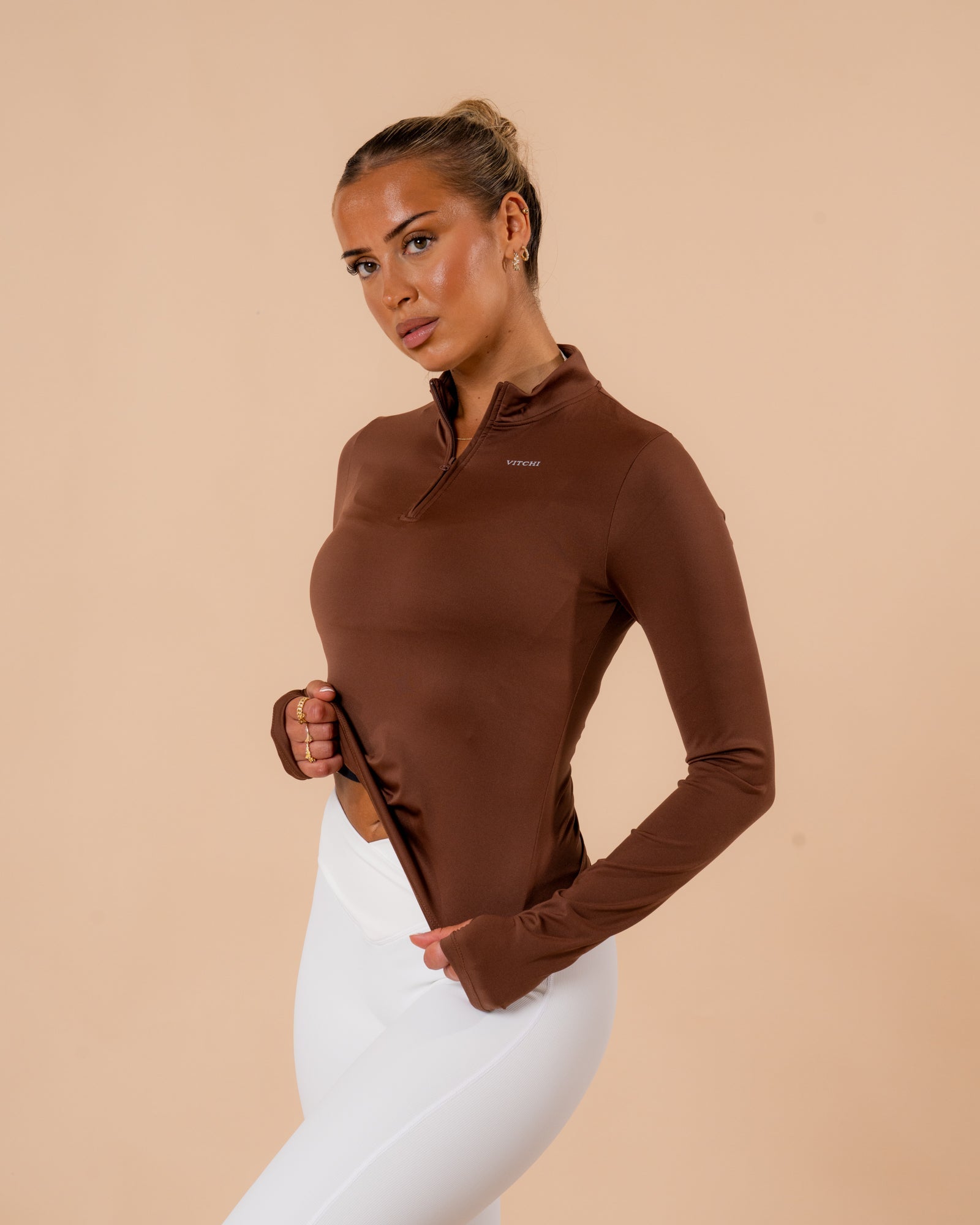 Half zip milk chocolate top - NORTHLINE LABEL AS