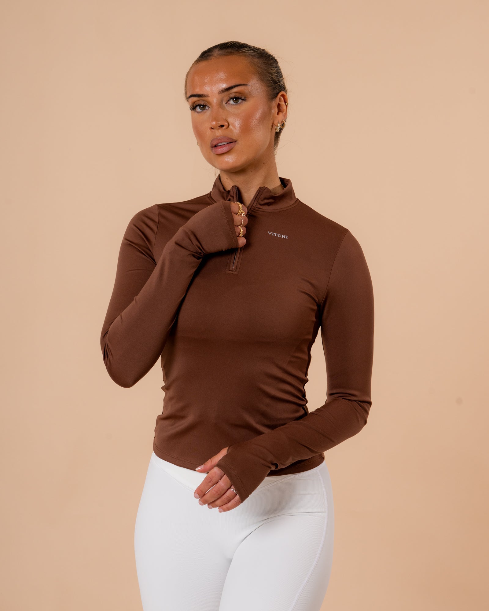 Half zip milk chocolate top - NORTHLINE LABEL AS